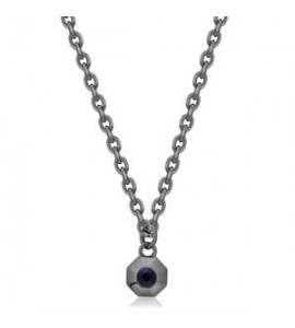 Collana Uomo Gioielli Sagapò Snap in acciaio pvd gun e cristallo snp02