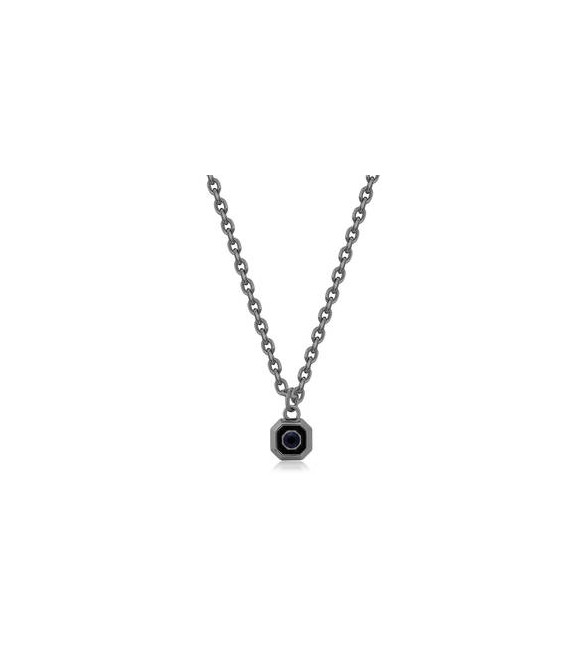Collana Uomo Gioielli Sagapò Snap in acciaio pvd gun e cristallo snp04