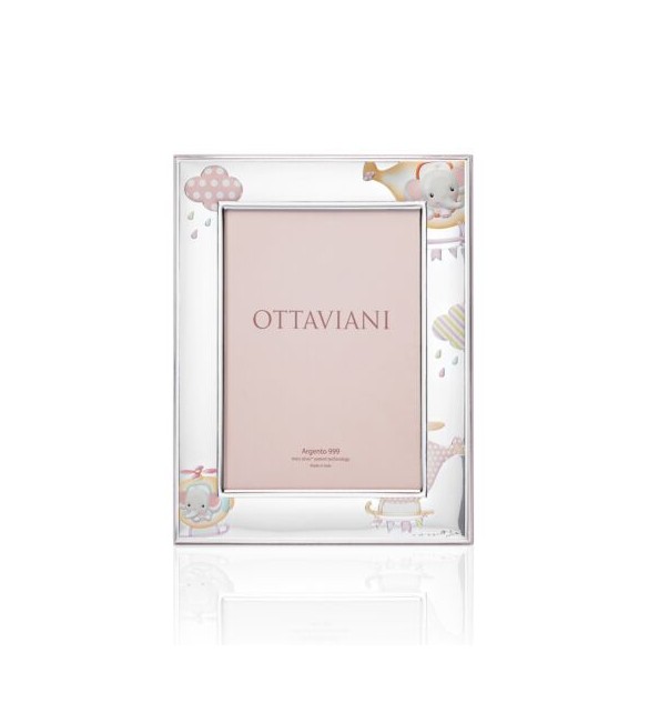 Cornice Bambina Rosa Ottaviani Elefantino in Elicottero 9x13 7006br