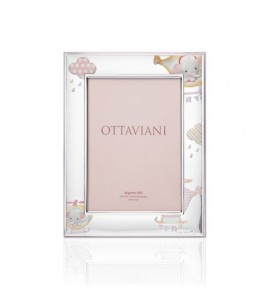Cornice Bambina Rosa Ottaviani Elefantino in Elicottero 9x13 7006br