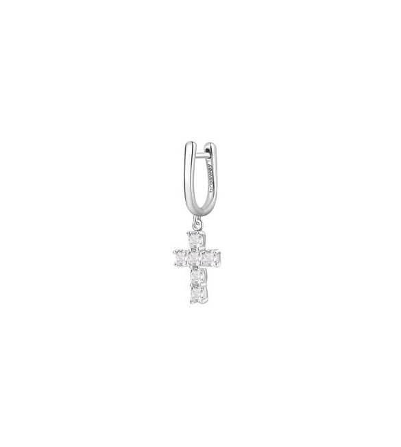 Mono Orecchino ad U Gioielli Fancy by Brosway in argento Croce pendente zircone bianco fiw22