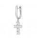Mono Orecchino ad U Gioielli Fancy by Brosway in argento Croce pendente zircone bianco fiw22