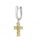 Mono Orecchino ad U Gioielli Fancy by Brosway in argento Croce pendente zircone giallo fey09