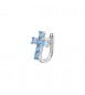 Mono Orecchino ad U Gioielli Fancy by Brosway in argento Croce zircone azzurro fcl16