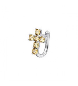 Mono Orecchino ad U Gioielli Fancy by Brosway in argento Croce zircone giallo fey10