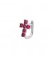 Mono Orecchino ad U Gioielli Fancy by Brosway in argento Croce zircone rosso fpr14