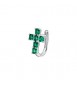 Mono Orecchino ad U Gioielli Fancy by Brosway in argento Croce zircone verde flg13
