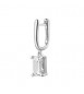 Mono Orecchino ad U Gioielli Fancy by Brosway in argento zircone baguette  bianco pendente fiw12