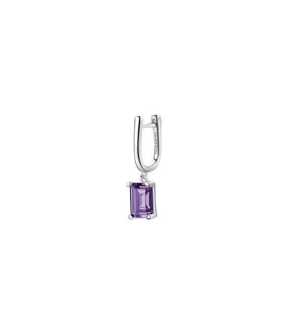 Mono Orecchino ad U Gioielli Fancy by Brosway in argento zircone baguette ametista pendente fmp11
