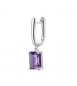 Mono Orecchino ad U Gioielli Fancy by Brosway in argento zircone baguette ametista pendente fmp11
