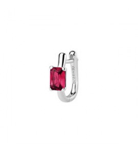 Mono Orecchino ad U Gioielli Fancy by Brosway in argento zircone baguette rosso fpr08