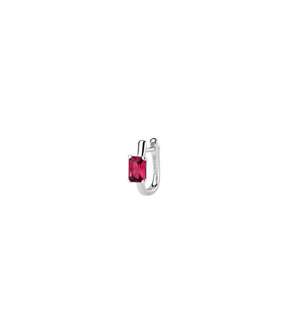 Mono Orecchino ad U Gioielli Fancy by Brosway in argento zircone baguette rosso fpr08