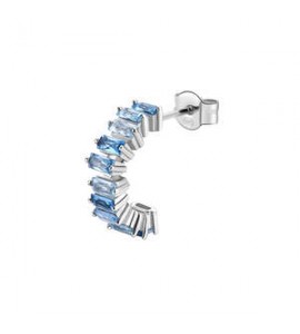 Mono Orecchino Cerchietto Gioielli Fancy by Brosway in argento zircone baguette azzurro fcl10