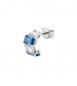 Mono Orecchino Cerchietto Gioielli Fancy by Brosway in argento zircone baguette bianco e blu ffb08