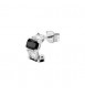 Mono Orecchino Cerchietto Gioielli Fancy by Brosway in argento zircone baguette bianco e nero fmb09