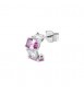Mono Orecchino Cerchietto Gioielli Fancy by Brosway in argento zircone baguette bianco e rosa fvp08