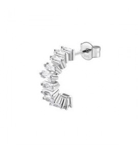 Mono Orecchino Cerchietto Gioielli Fancy by Brosway in argento zircone baguette bianco fiw14