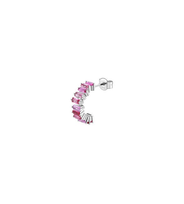 Mono Orecchino Cerchietto Gioielli Fancy by Brosway in argento zircone baguette rosa fvp09