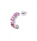 Mono Orecchino Cerchietto Gioielli Fancy by Brosway in argento zircone baguette rosa fvp09
