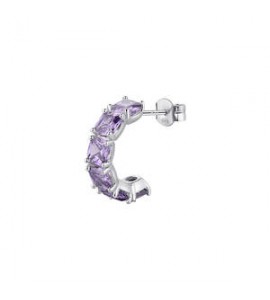 Mono Orecchino Cerchietto Gioielli Fancy by Brosway in argento zircone cushion ametista fmp13