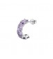 Mono Orecchino Cerchietto Gioielli Fancy by Brosway in argento zircone cushion ametista fmp13