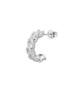 Mono Orecchino Cerchietto Gioielli Fancy by Brosway in argento zircone cushion bianco fiw15