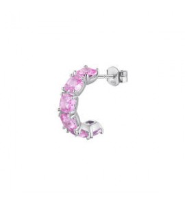 Mono Orecchino Cerchietto Gioielli Fancy by Brosway in argento zircone cushion rosa fvp10