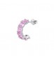 Mono Orecchino Cerchietto Gioielli Fancy by Brosway in argento zircone cushion rosa fvp10