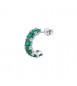 Mono Orecchino Cerchietto Gioielli Fancy by Brosway in argento zircone cushion verde flg08