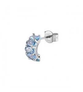 Mono Orecchino Cerchietto Gioielli Fancy by Brosway in argento zircone ovale azzurro fcl09