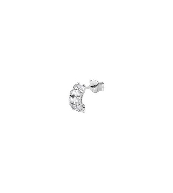 Mono Orecchino Cerchietto Gioielli Fancy by Brosway in argento zircone ovale bianco fiw13