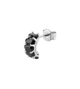 Mono Orecchino Cerchietto Gioielli Fancy by Brosway in argento zircone ovale nero fmb08