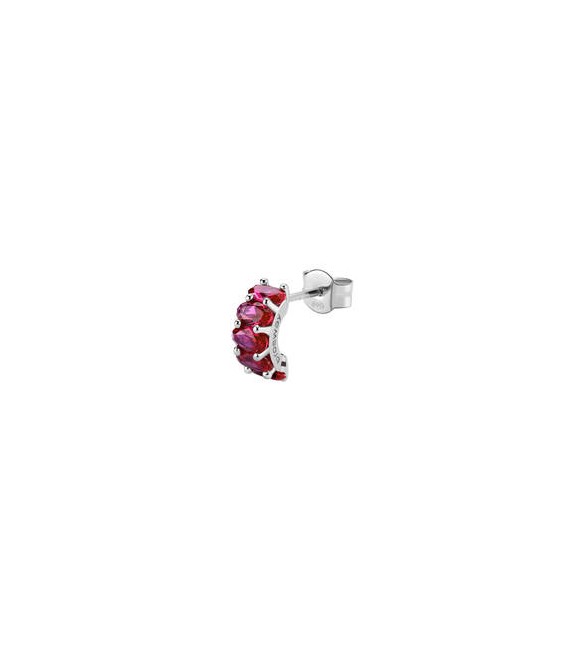 Mono Orecchino Cerchietto Gioielli Fancy by Brosway in argento zircone ovale rosso fpr09