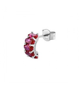 Mono Orecchino Cerchietto Gioielli Fancy by Brosway in argento zircone ovale rosso fpr09