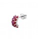Mono Orecchino Cerchietto Gioielli Fancy by Brosway in argento zircone ovale rosso fpr09