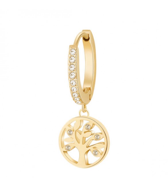 Mono Orecchino da Donna Gioielli Brosway Chakra in acciaio 316L Albero della Vita pvd oro bhke005
