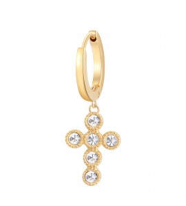 Mono Orecchino da Donna Gioielli Brosway Chakra in acciaio 316L pvd oro Croce bhke019