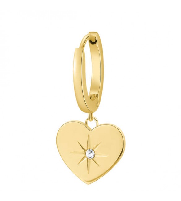 Mono Orecchino da Donna Gioielli Brosway Chakra in acciaio 316L pvd oro Cuore bhke014