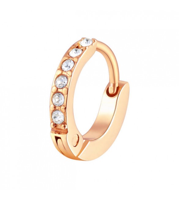 Mono Orecchino da Donna Gioielli Brosway Chakra in acciaio 316L pvd oro rosa 12 mm cristalli bhke038