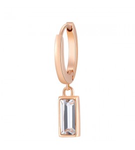 Mono Orecchino da Donna Gioielli Brosway Chakra in acciaio 316L pvd oro rosa Cristallo bhke022