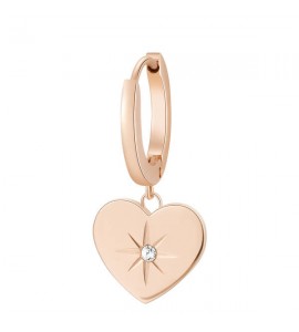 Mono Orecchino da Donna Gioielli Brosway Chakra in acciaio 316L pvd oro rosa Cuore bhke015