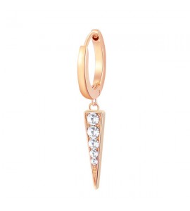 Mono Orecchino da Donna Gioielli Brosway Chakra in acciaio 316L pvd oro rosa Lancia e cristalli bhke028