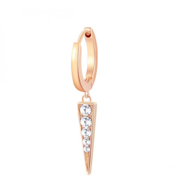 Mono Orecchino da Donna Gioielli Brosway Chakra in acciaio 316L pvd oro rosa Lancia e cristalli bhke028
