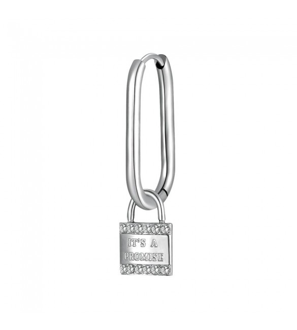 Mono Orecchino da Donna Gioielli Brosway Chakra in acciaio con Lucchetto bhke117