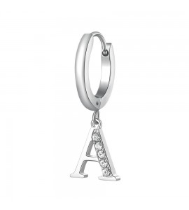 Mono Orecchino da Donna Gioielli Brosway Chakra in acciaio lettera A bhke057