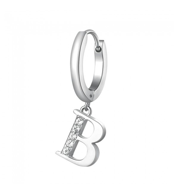 Mono Orecchino da Donna Gioielli Brosway Chakra in acciaio lettera B bhke058