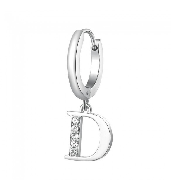 Mono Orecchino da Donna Gioielli Brosway Chakra in acciaio lettera D bhke060