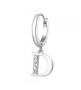 Mono Orecchino da Donna Gioielli Brosway Chakra in acciaio lettera D bhke060
