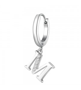 Mono Orecchino da Donna Gioielli Brosway Chakra in acciaio lettera M bhke069