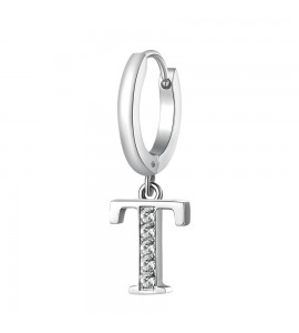 Mono Orecchino da Donna Gioielli Brosway Chakra in acciaio lettera T bhke076